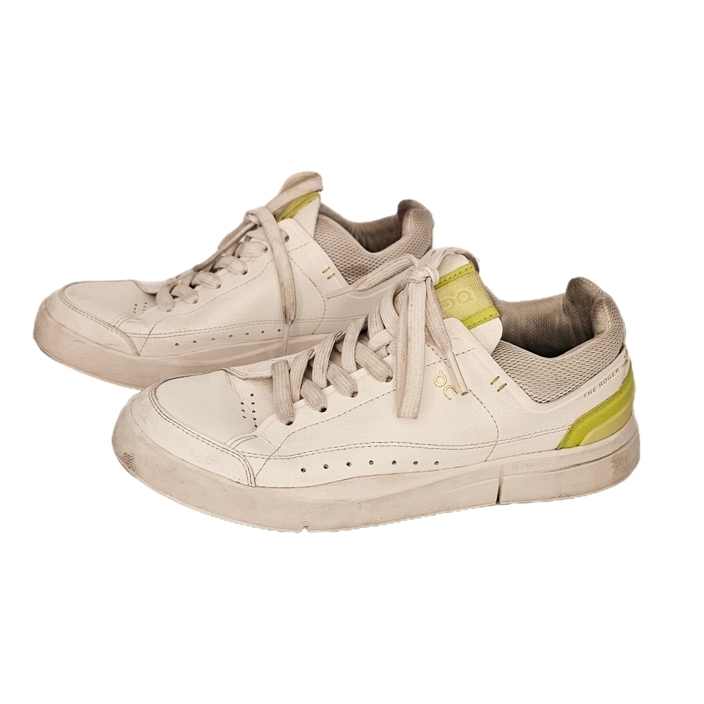 On The Roger Centre Court Womens Sneakers Size 7.5 White Limelight - Picture 2 of 10